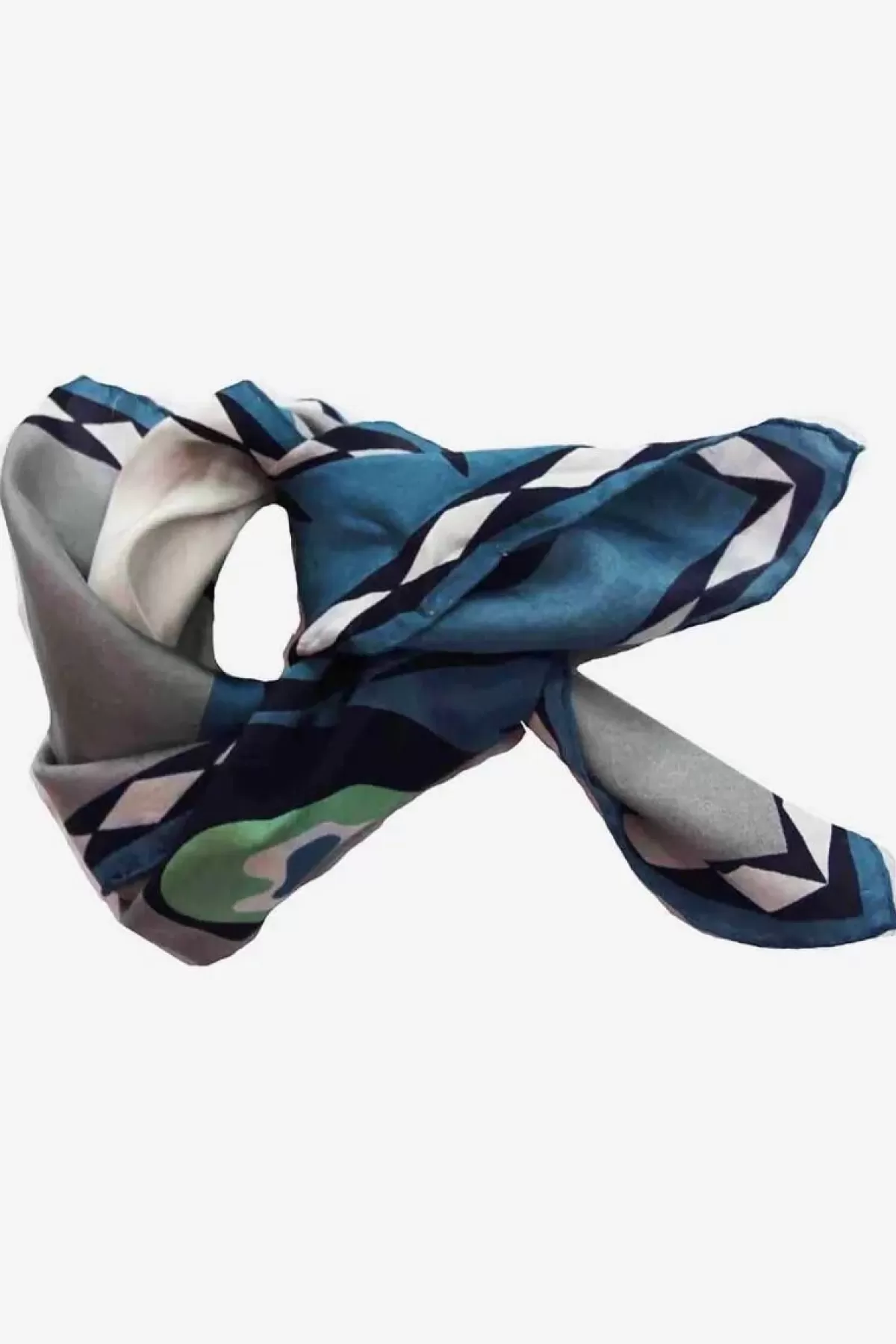 Danefæ Schals>Les Belles Vagabondes Mini Silk Scarf Peacock Grey