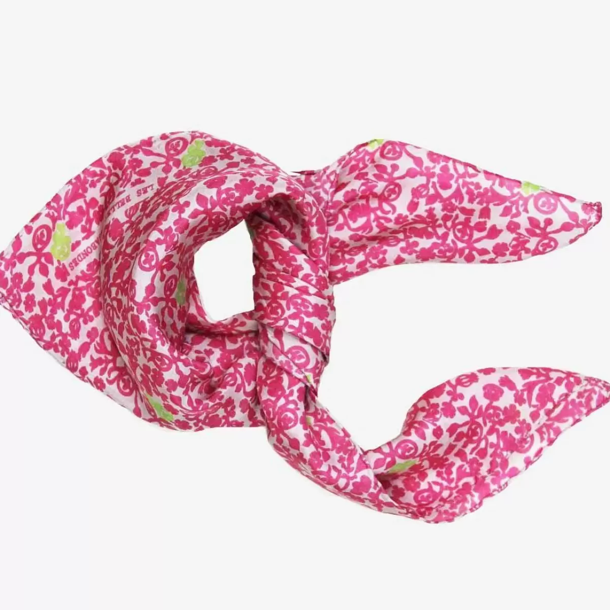 Danefæ Schals>Les Belles Vagabondes Mini Silk Scarf Pink Lobelia