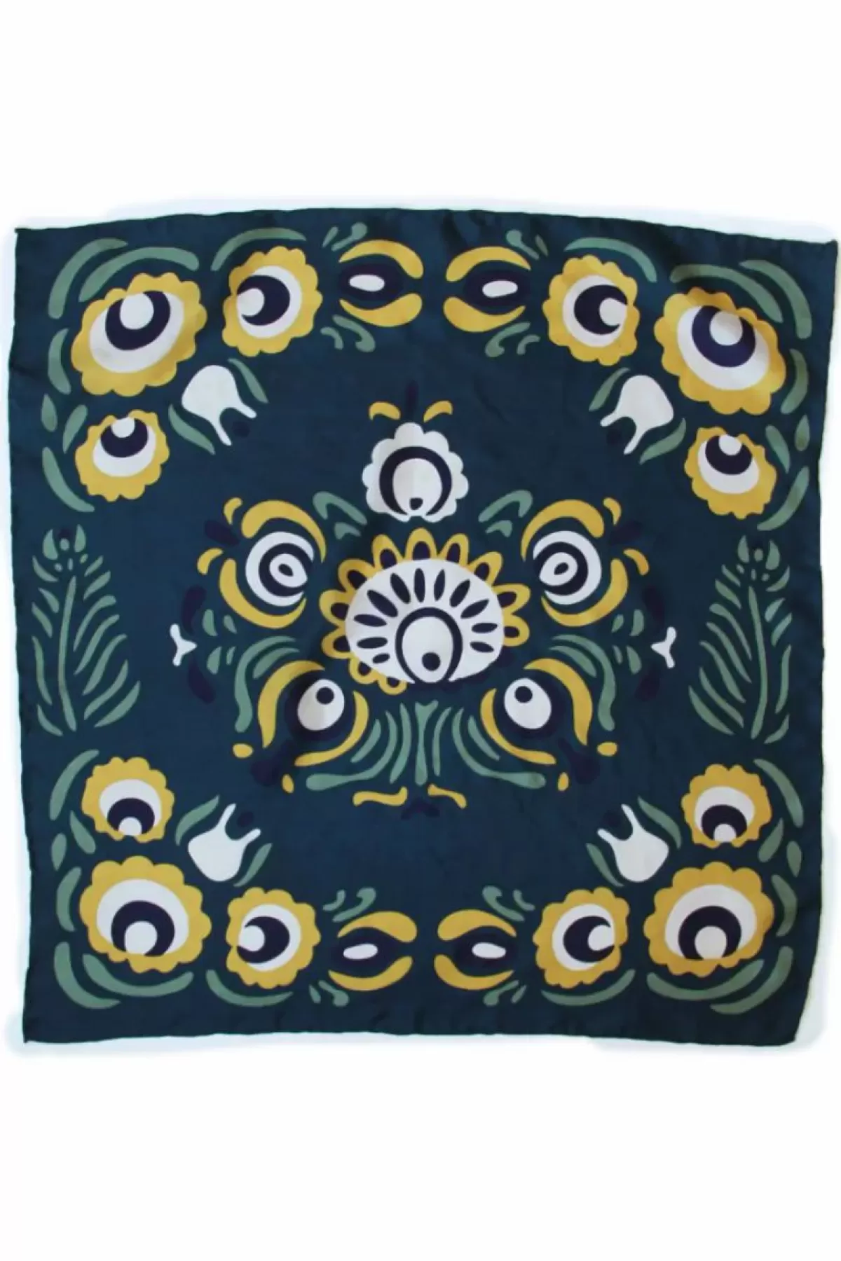 Danefæ Schals>Les Belles Vagabondes Mini Silk Scarf Zora Navy