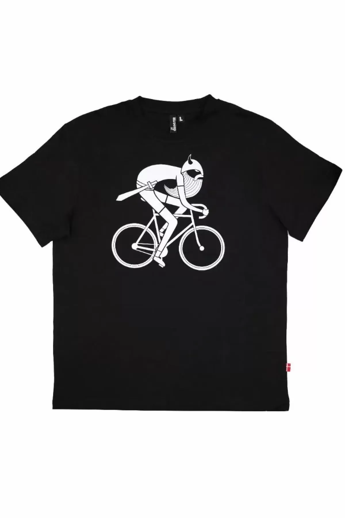 Danefæ T-Shirts>Mande Tee X Black Biking Viking (White)