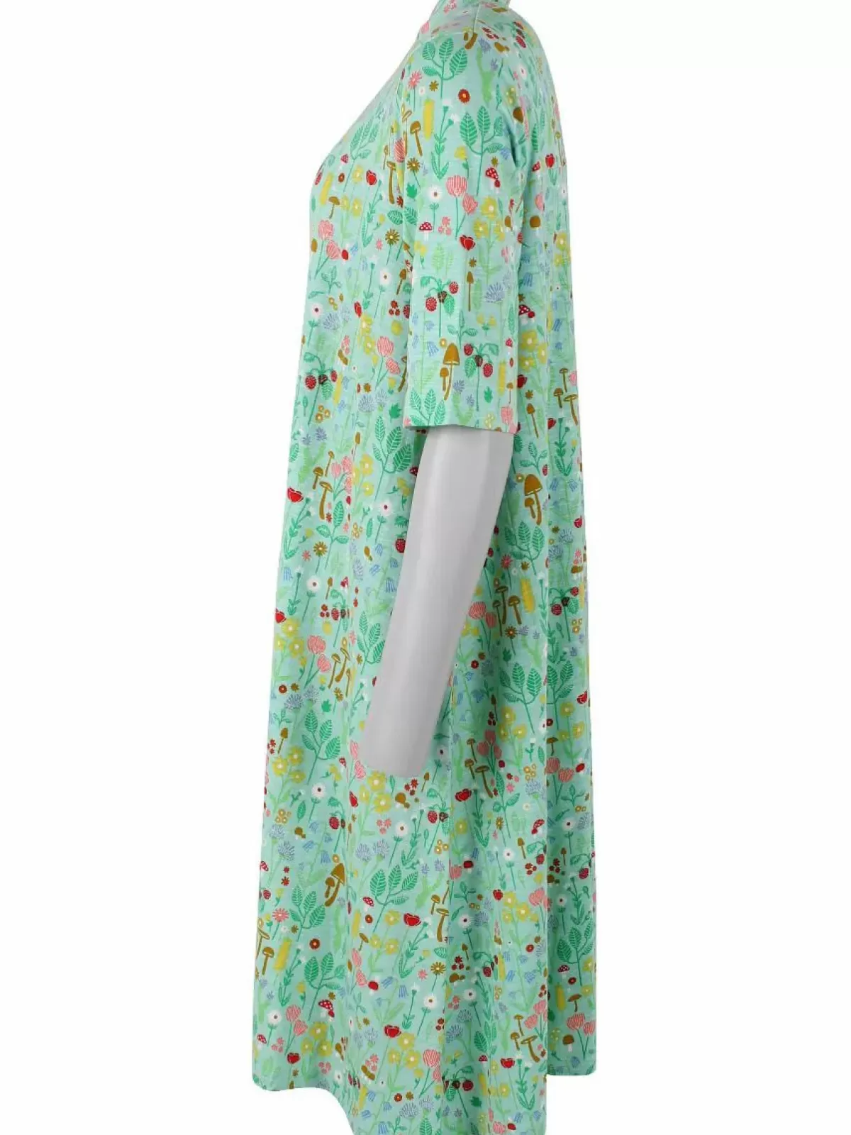 Danefæ Kleider>Organic - Dananemone Viscose Slub Dress Foam Botanical