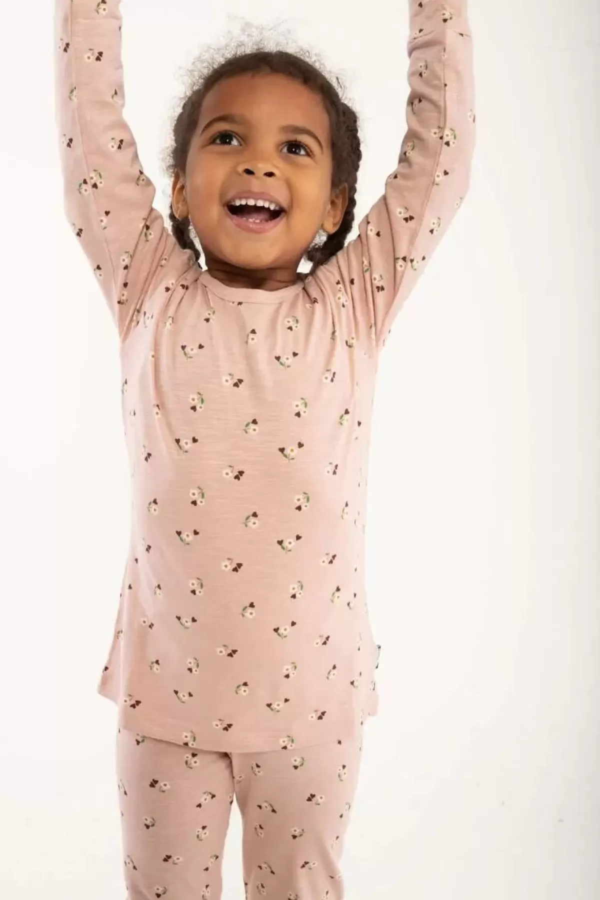 Hot Organic - Danedvale Night Set Powder Rose Miniflower Kinder Pyjamas
