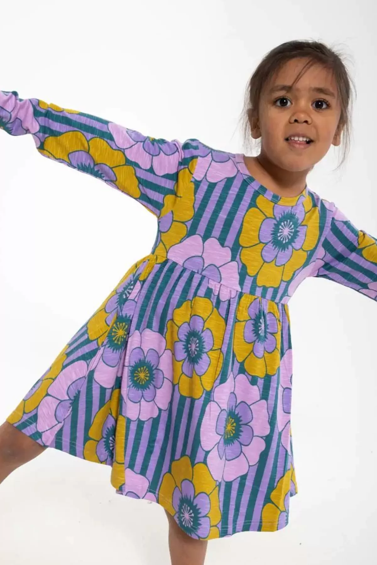 Discount Organic - Daneginger Dress Viola Power Flower Kinder Kleider