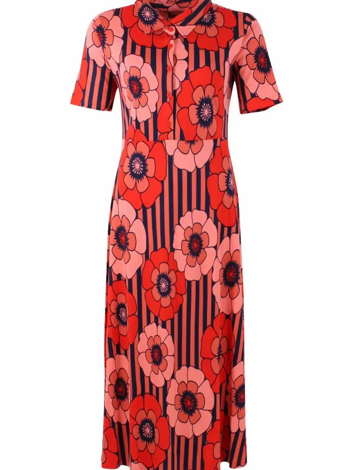 Danefæ Kleider>Organic - Danehettie Interlock Dress Bright Red Power Flower