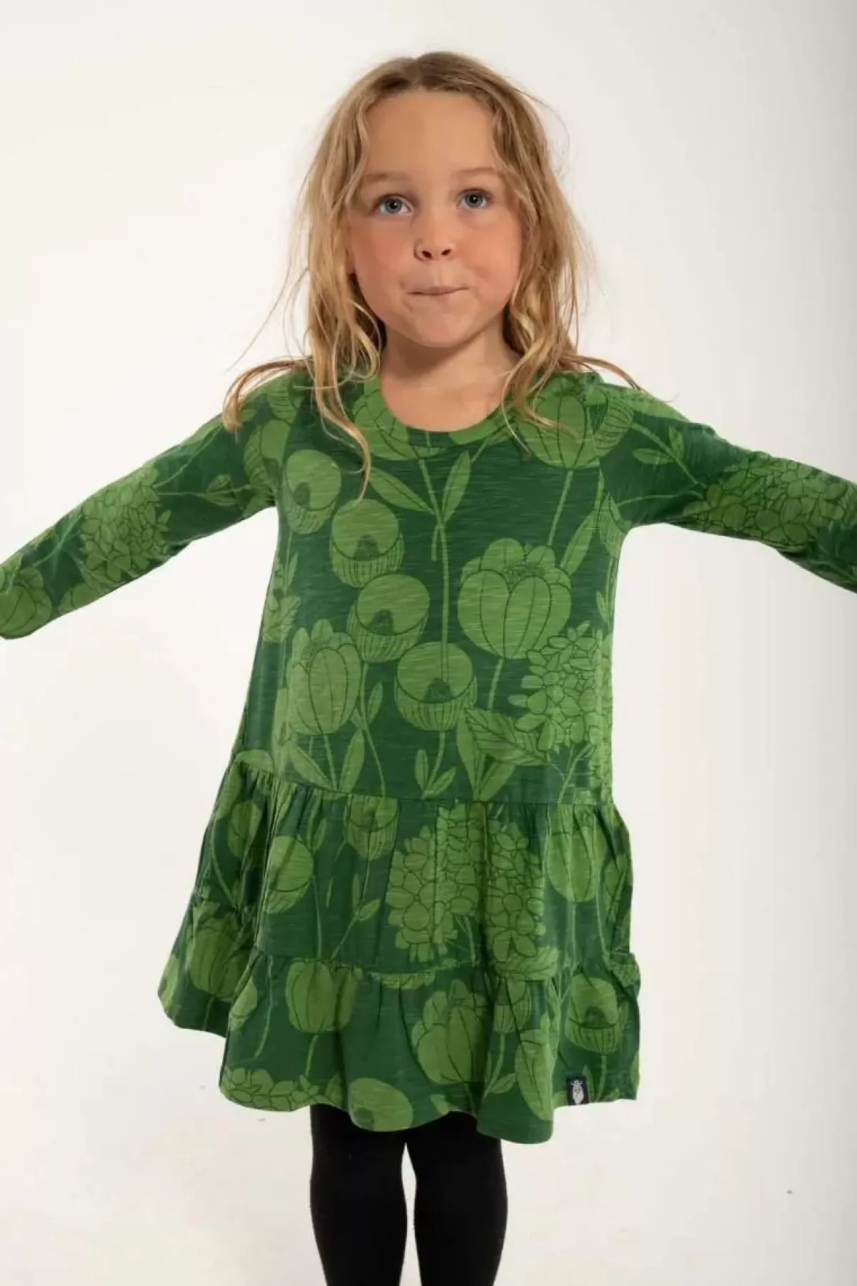 Online Organic - Danemiva Dress Warm Khaki/Fall Jungle Hortensia Kinder Kleider