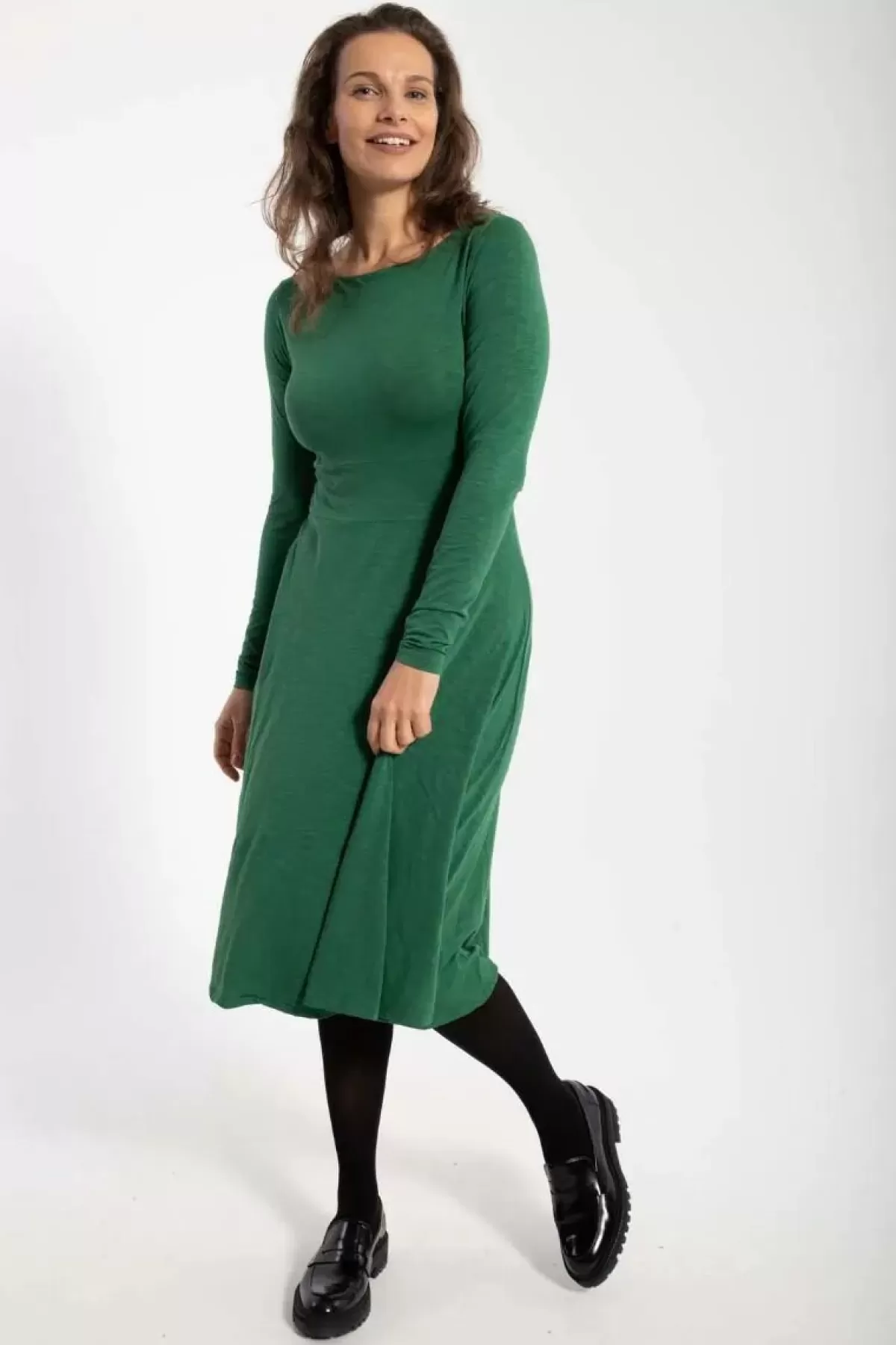 Danefæ Kleider>Organic - Danesigrid Viscose Dress Warm Khaki