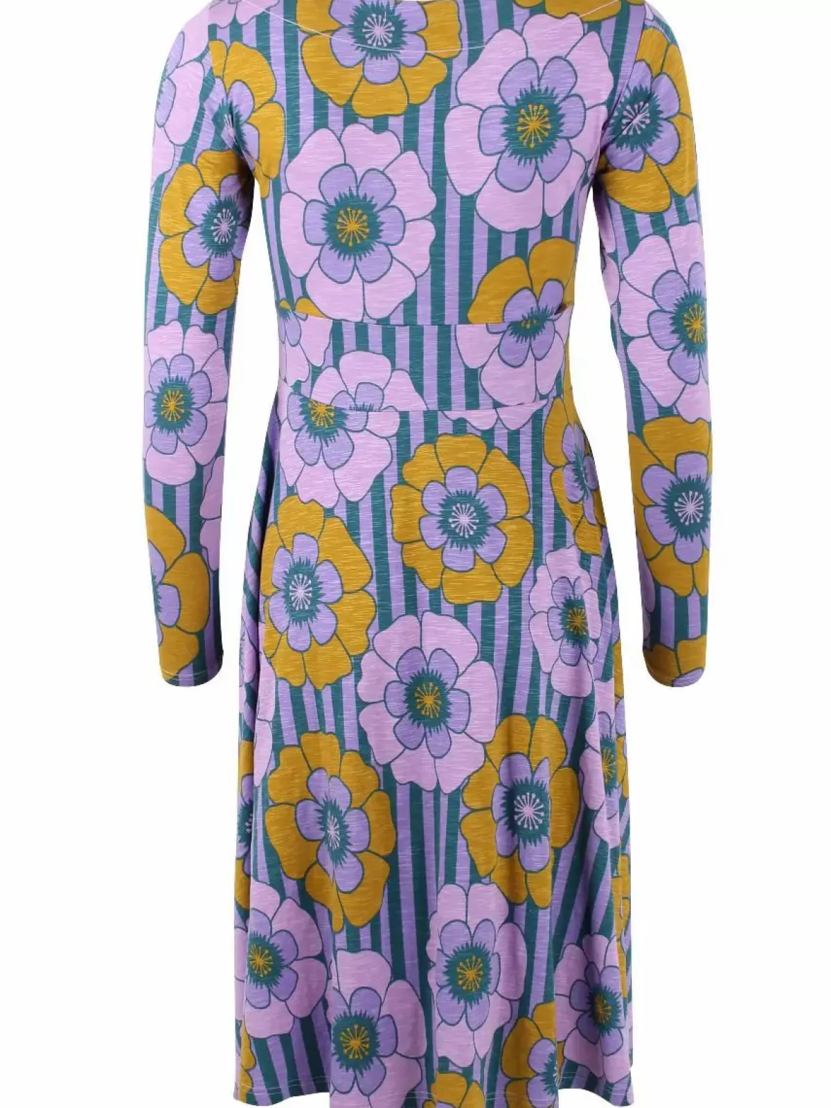 Danefæ Kleider>Organic - Danesigrid Viscose Slub Dress Viola Power Flower