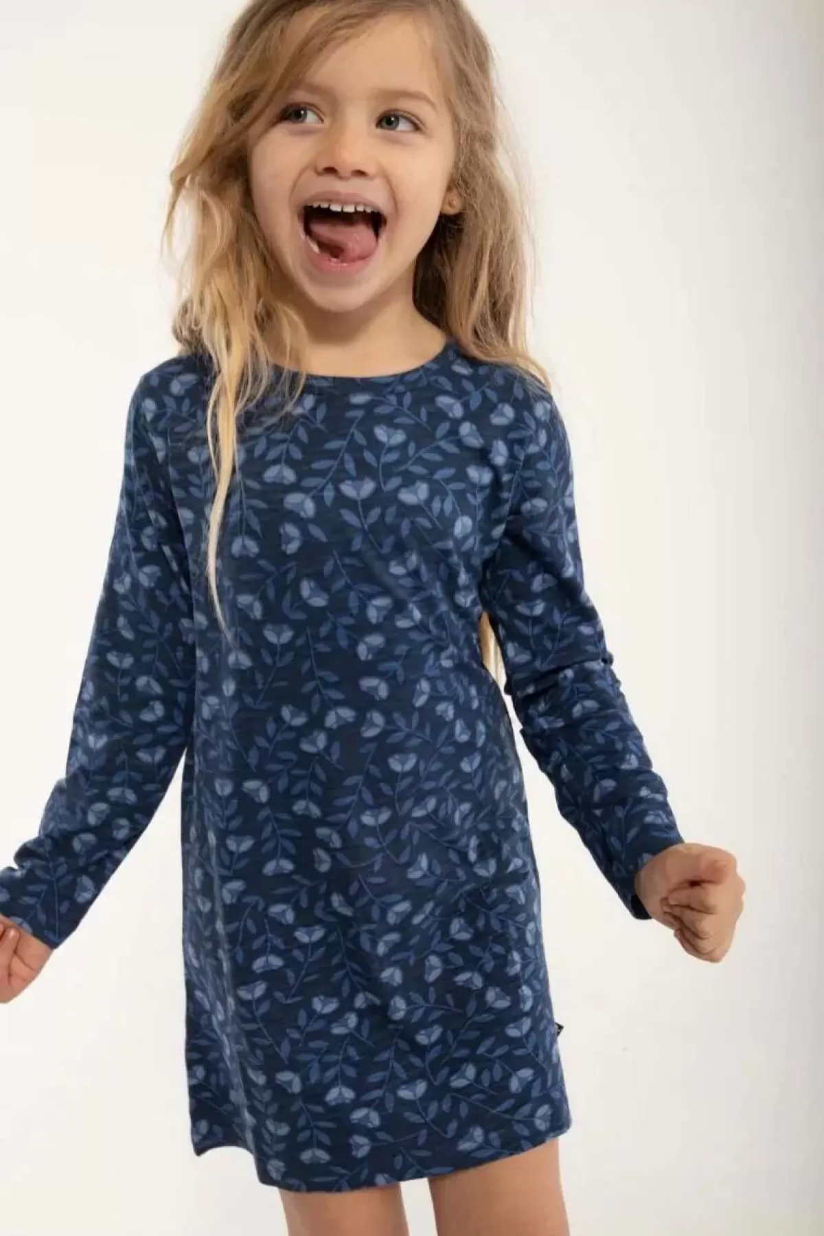 Store Organic - Danetulip Nightgown Marine/Cold Blue Fleurie Kinder Pyjamas
