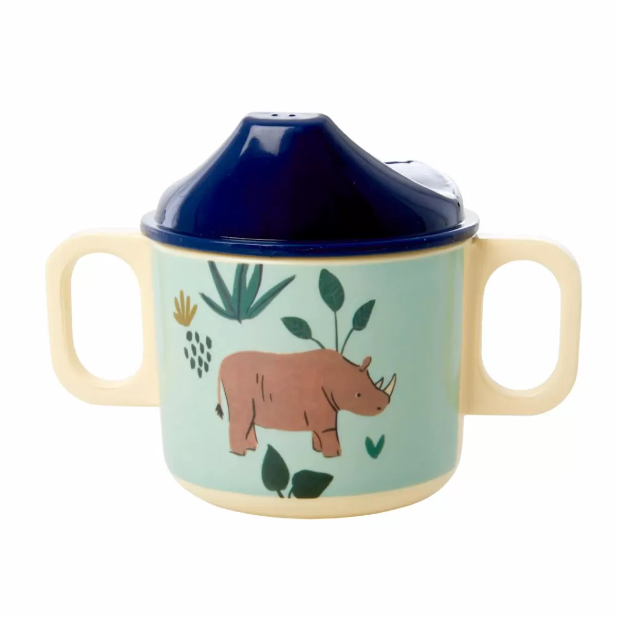 Online Rice Melamine Baby Kop Blue Jungle Animals Baby Essenszeit