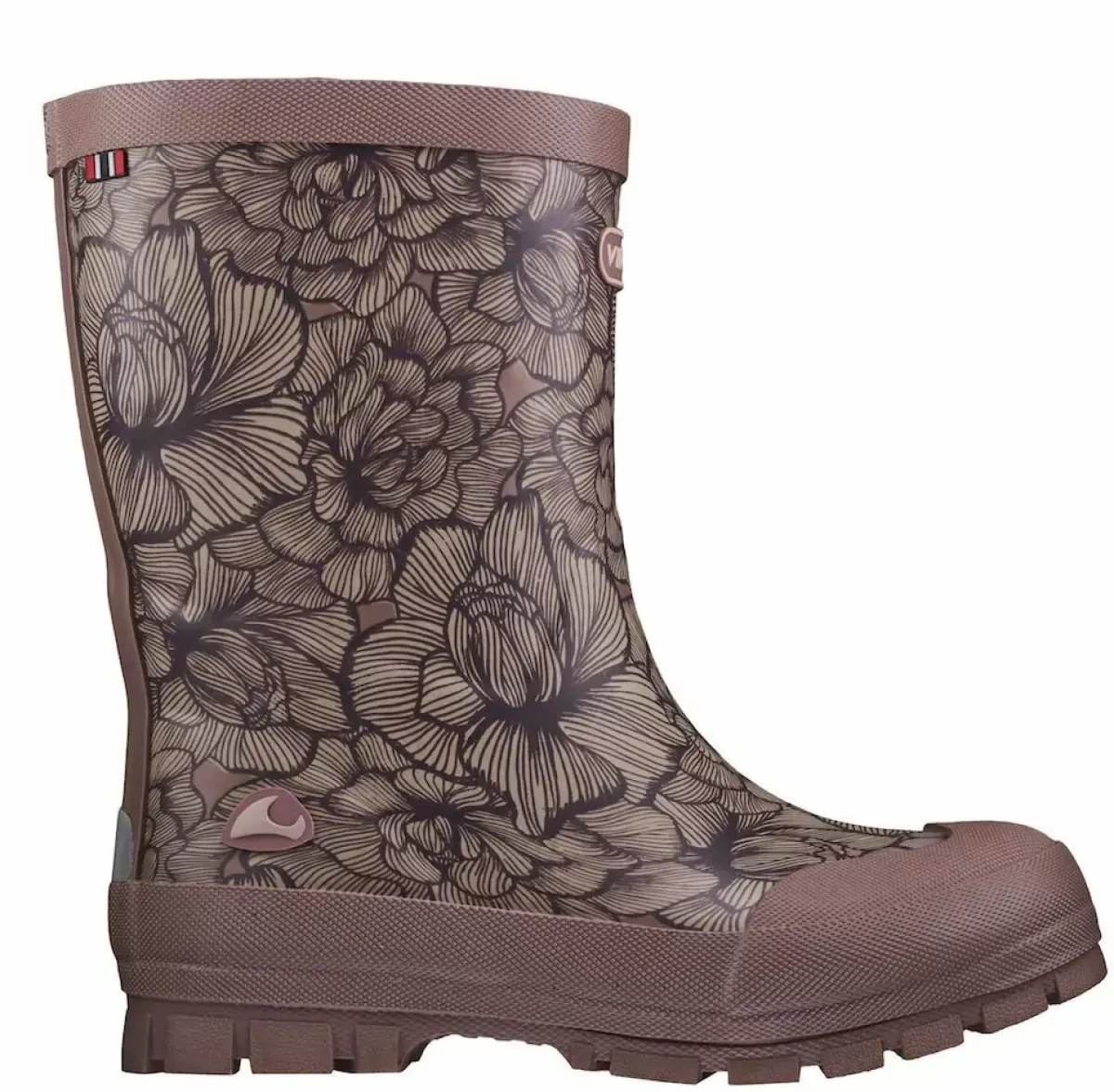 Fashion Viking Footwear Jolly Thermo Dusty Pink Blomster Baby Schuhe Und Stiefel